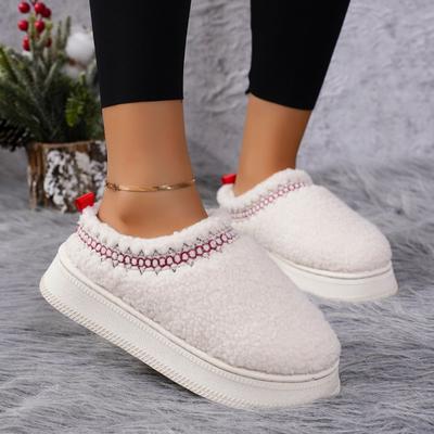 Bottines de Neige Chelsea Femmes Hiver Nouvelle Marque Fourrure Peluche Courte Chaude Plates Pantoufles Chaussures à Plateforme Tongs Chaussures en Coton