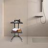 Adjustable Height 2-Tier Hairdressing Trolley, Styling Station for Barber & Beauty Salon Organization, Mobile Storage Solution