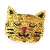 Cute DIY Patch Sewn on Clothes Cat Flip Cartoon Sequin Cloth Sticker Apparel Sewing Supplies Arts Crafts