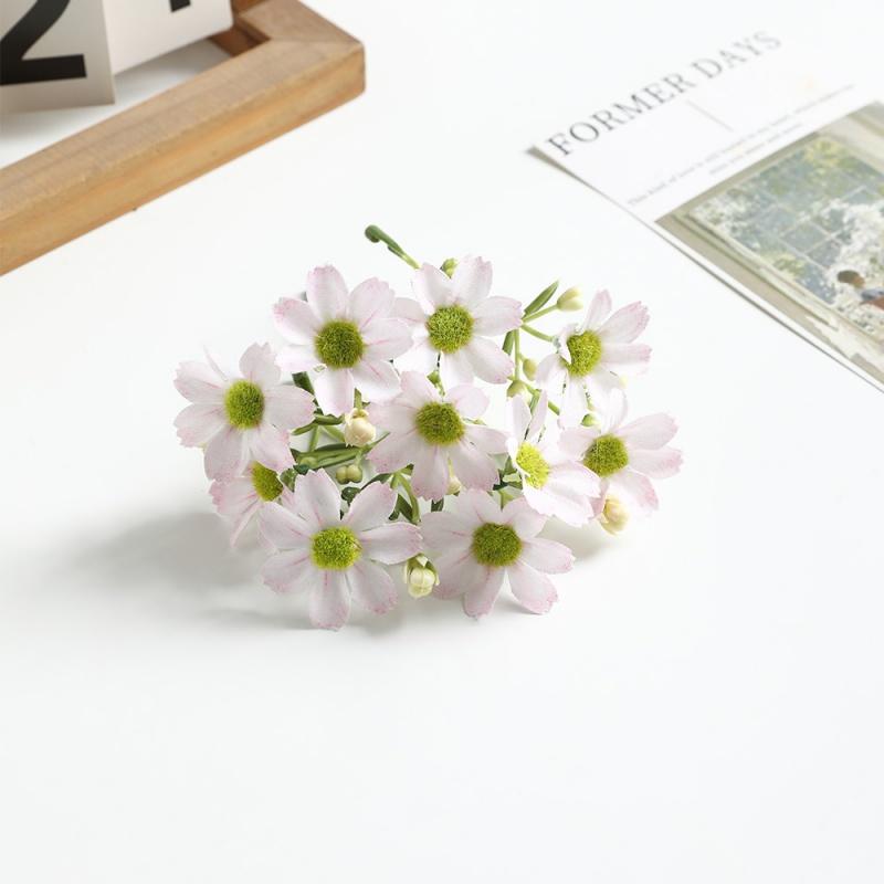 10Pcs 10cm Artificial Daisy Flower Head Fake Flower Home Room Decor Wedding Decoration DIY Garland Bouquet Christmas Accessories