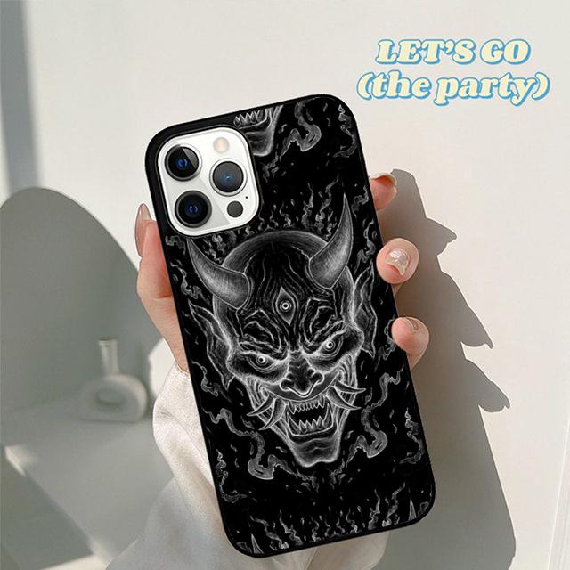 Japanese samurai Oni Hannya Demon Mask Phone Case Cover for iPhone 16 15 12 mini 11 13 14 Pro Max SE 2020 6S 7 8 Plus Coque