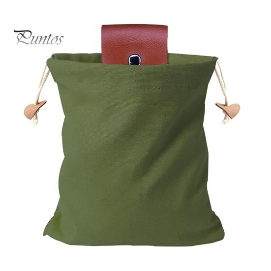 Hands Free Picking Sack Collapsible Foraging Bag with Belt, Canvas And PU Leather Waist Outdoor Farm Gear Pouch, Adjustable for Fruits Vegetables