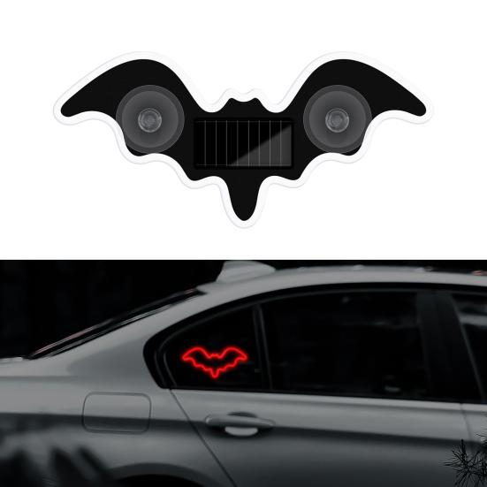 Solar Bat Shape LED Car Window Light Decorative Interior Atmosphere Lamp for Car Door Dashboard Triangle Window Unique Vehicle Accessory