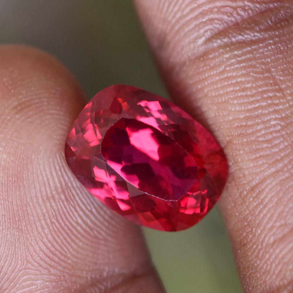GORGEOUS 9Ct CERTIFIED Cushion Shape NATURAL Red Ruby Loose Gemstone For Her/Him