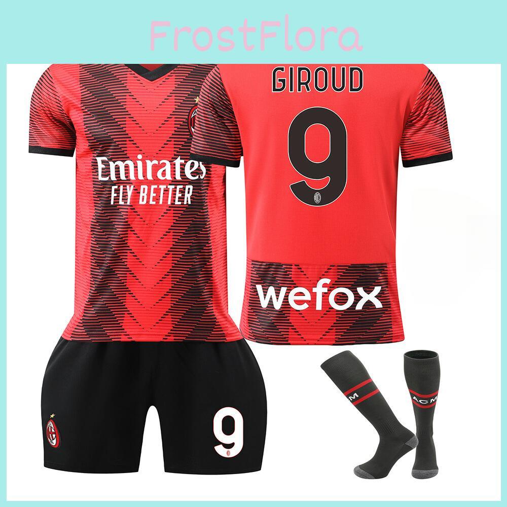 2324 New Season Ac Home Jersey Set No. 9 Giroud No.17 Leo No.11 Ibra No.19 Theo Football Kit