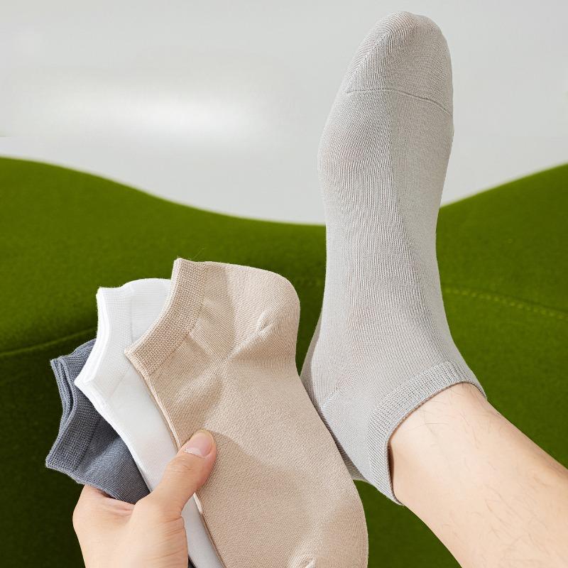 Men's Pure Cotton Thin Short Socks, Antibacterial, Deodorizing, Sweat-absorbing and Breathable Business Short Socks, Boat Socks