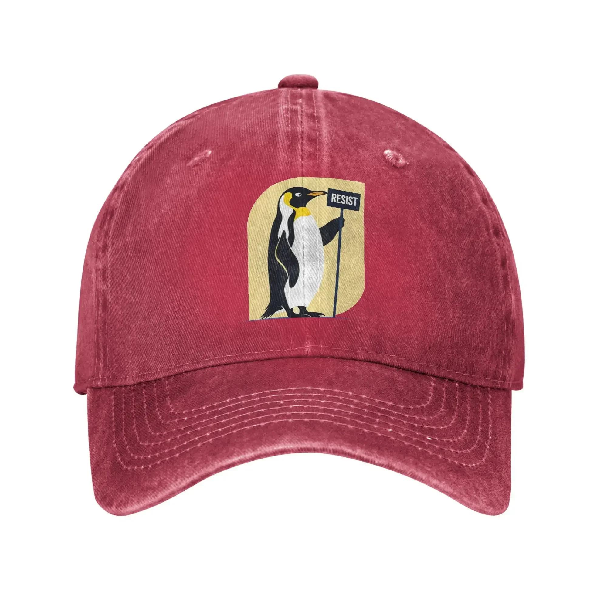 

Resist Penguins Protest Against Tariffs Summer yk Cool Trucker Hat Unisex Adult Design Tennis Skate Breathable Baseball Caps One Size