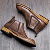 Autumn Chelsea Boots Men's Leather High Top Leather Shoes British Vintage Boots Men's Martin Boots