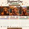 2027 Funny Highland Cow Wall Calendar Cute Animal Monthly Planner Home Office Decor