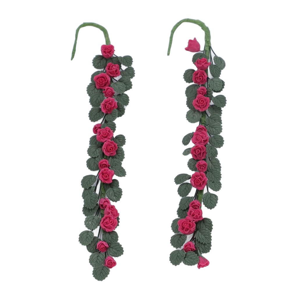 2pcs 1 : 12 Miniature Swing Vine Doll House Accessories Decorative Ornament Clay Doll House Swing   Vine for