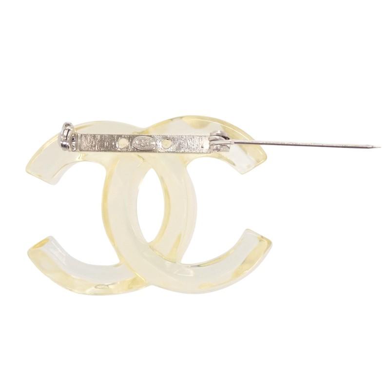 Chanel Brooch Clear Acrylic Women