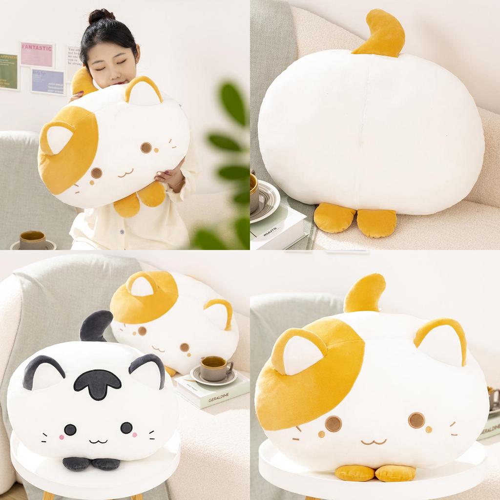 Soft Cat Pillow, Cute Cartoon Cat Design, Plush Sofa Cushion For Home, Bed, And Play