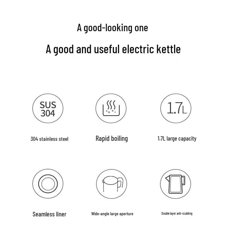 Joyoung 1.7L Double-Layer Anti-Scald Electric Kettle K17-F30 CN Plug (adapter Included)