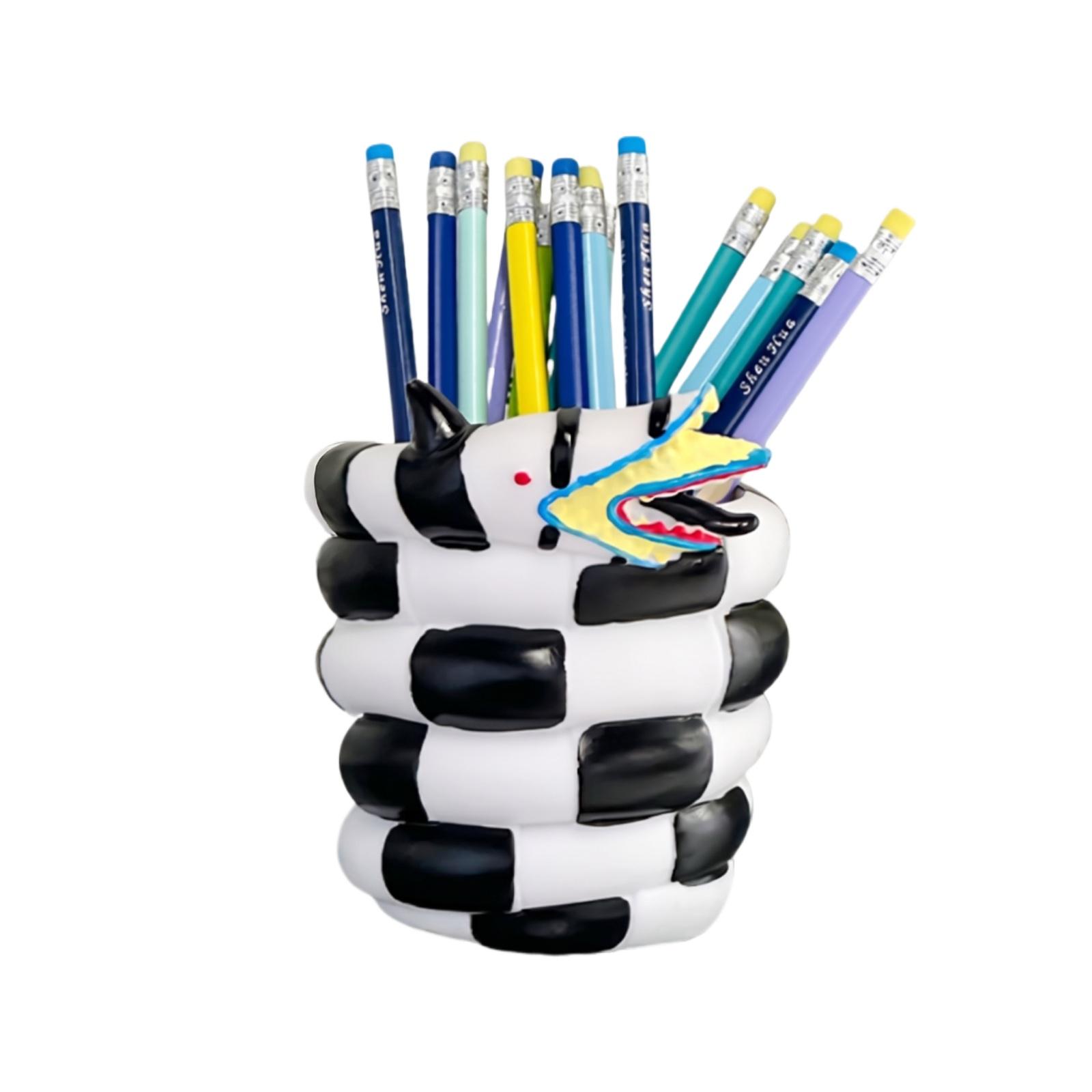 

Creative Spiral Snake Pen Holder Desk Organizer Decorative Sculpture for Office Home Workspace Storage and Display one size чорний