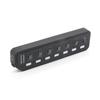 YEY USB 7 Port Individual LED Light Switch Extender High Speed USB Strip with External 5V2A Power USB Extension Hub with Switch for Desktops and Mac 7