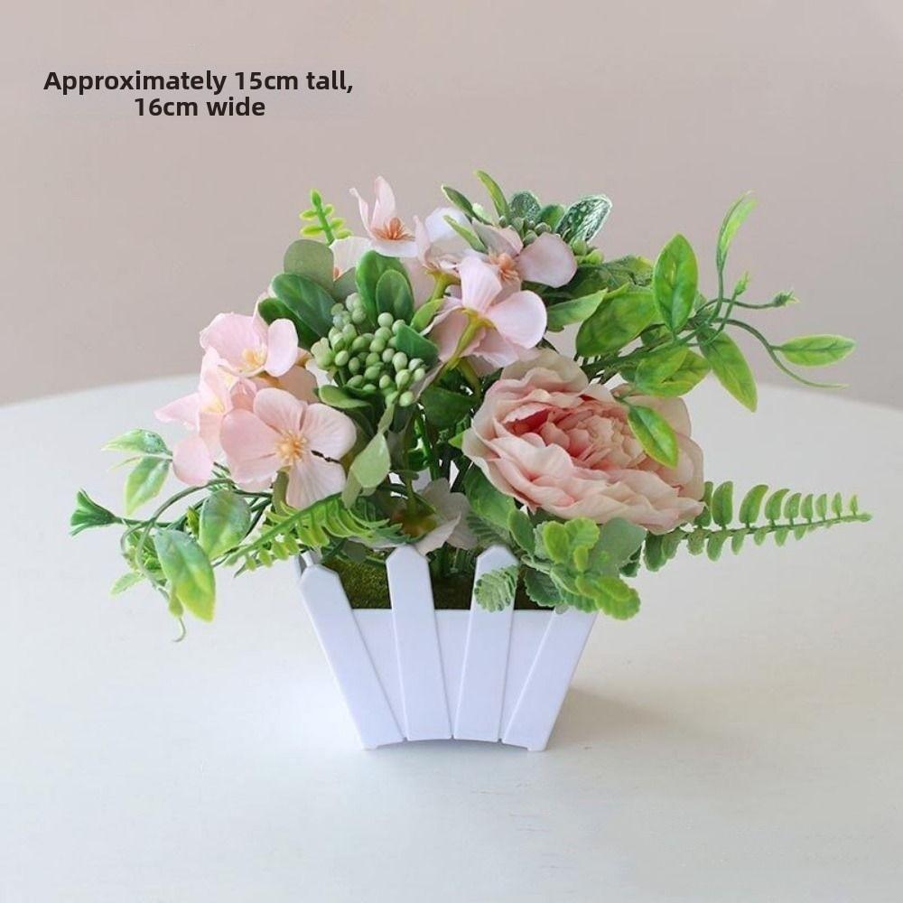 

16~22cm Artificial Flowers 10 Styles Home Living Room Ornaments Rose Fence Flower Set Home Decor 4