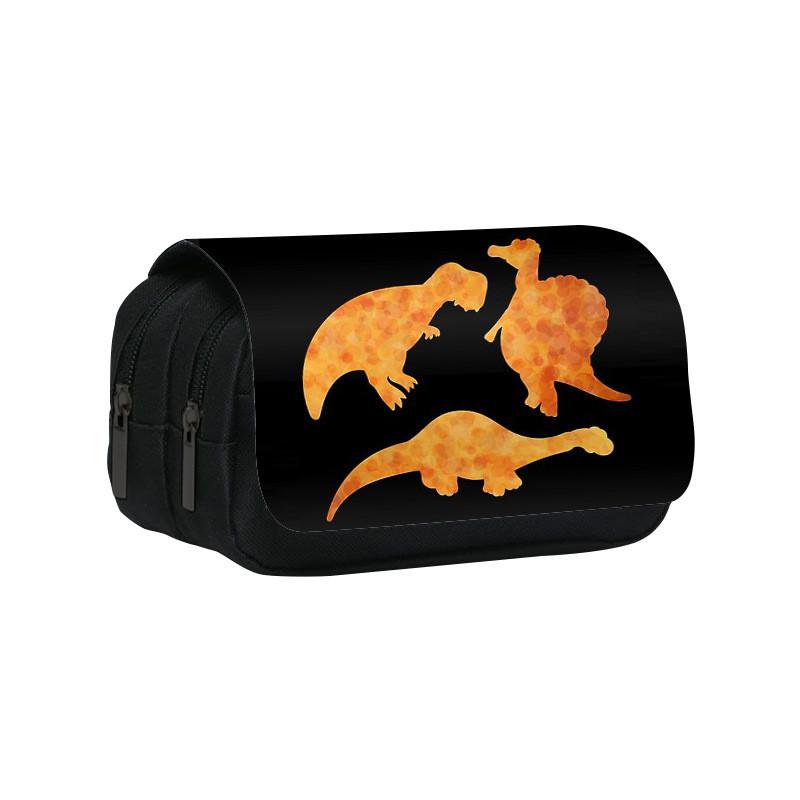 Dinosaur Chicken Nugget Double Layer Pencil Case With Nylon Material For Students And School Supplies
