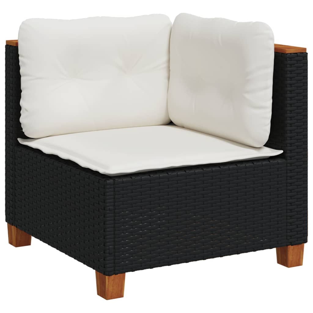 Vidaxl 5-Cz. Garden Lounge Set, Cushions, Black PE Rattan