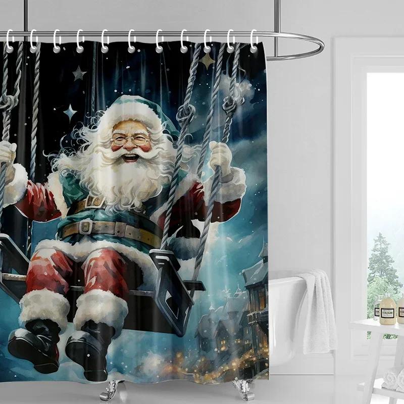 Dekoracja domu zasłony prysznicowe do łazienki wodoodporna tkanina zasłonowa Nowoczesny styl skandynawski Salon Wesołych Świąt zima
