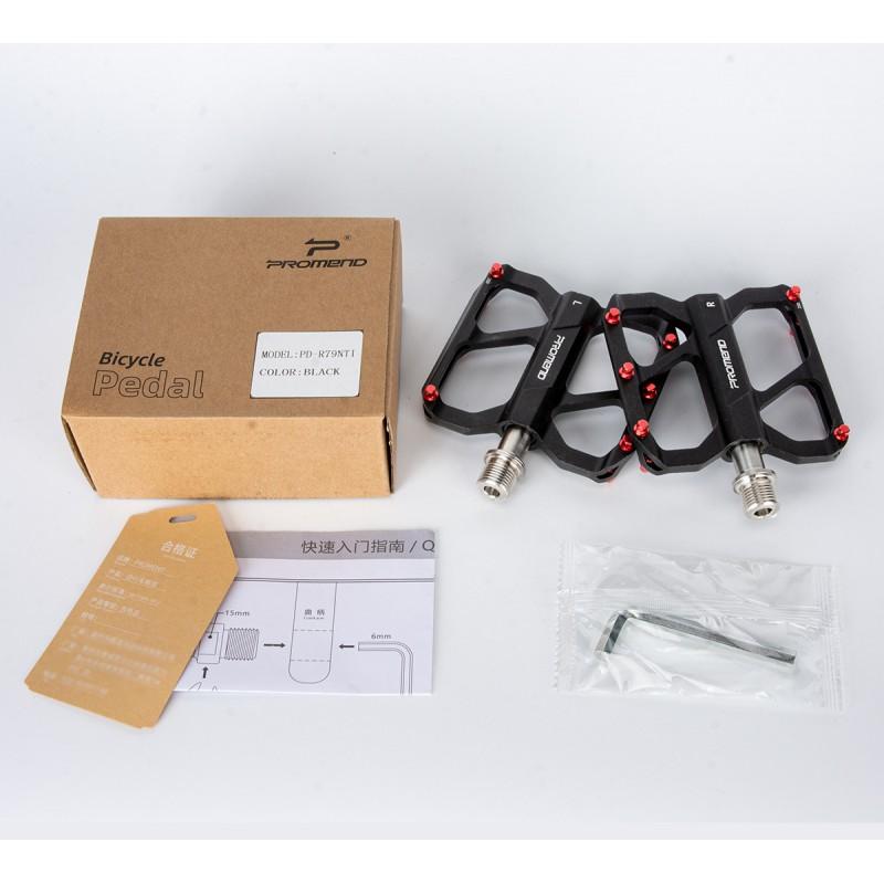 PROMEND PD-R79N-TI Aluminum Bike Pedals With Titanium Axle Lightweight Mountain Road Cycling Pedal