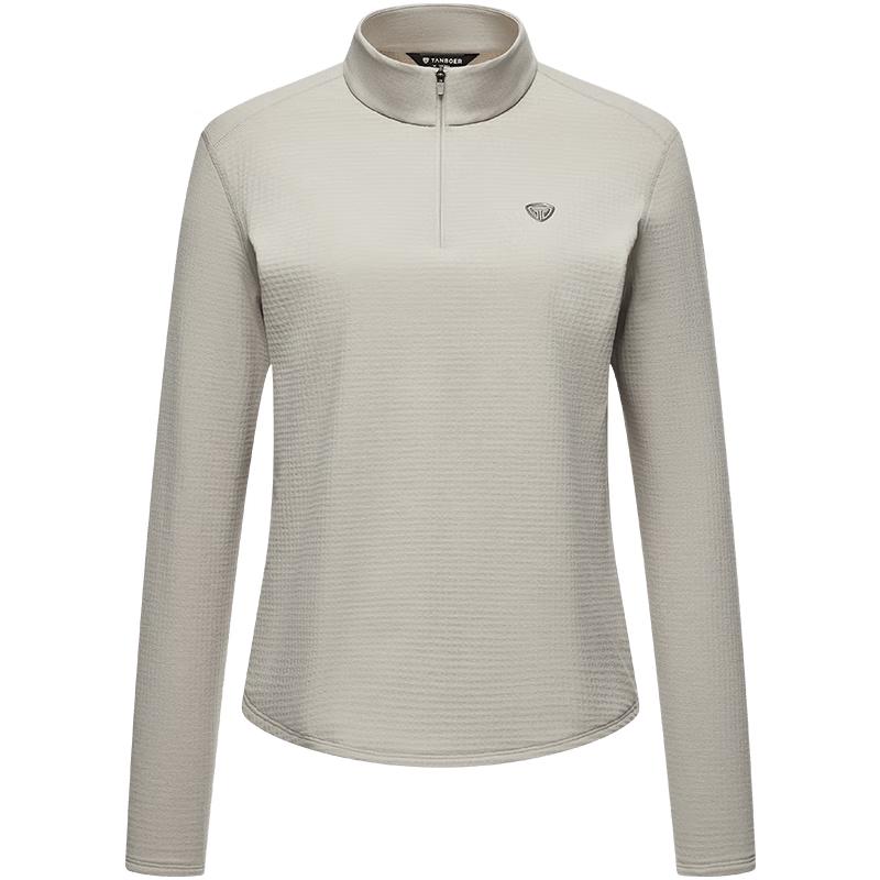 Tanbor Women's Half-Zip Stand Collar Thermal Long-Sleeve Top