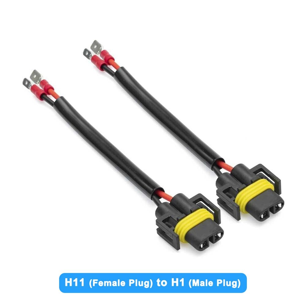 H11 to H1 Adapter Cable H7 Headlight Bulb Wire Car Fog Light Convert 9007 Socket Harness Moto Headlamp Ceramic Plug