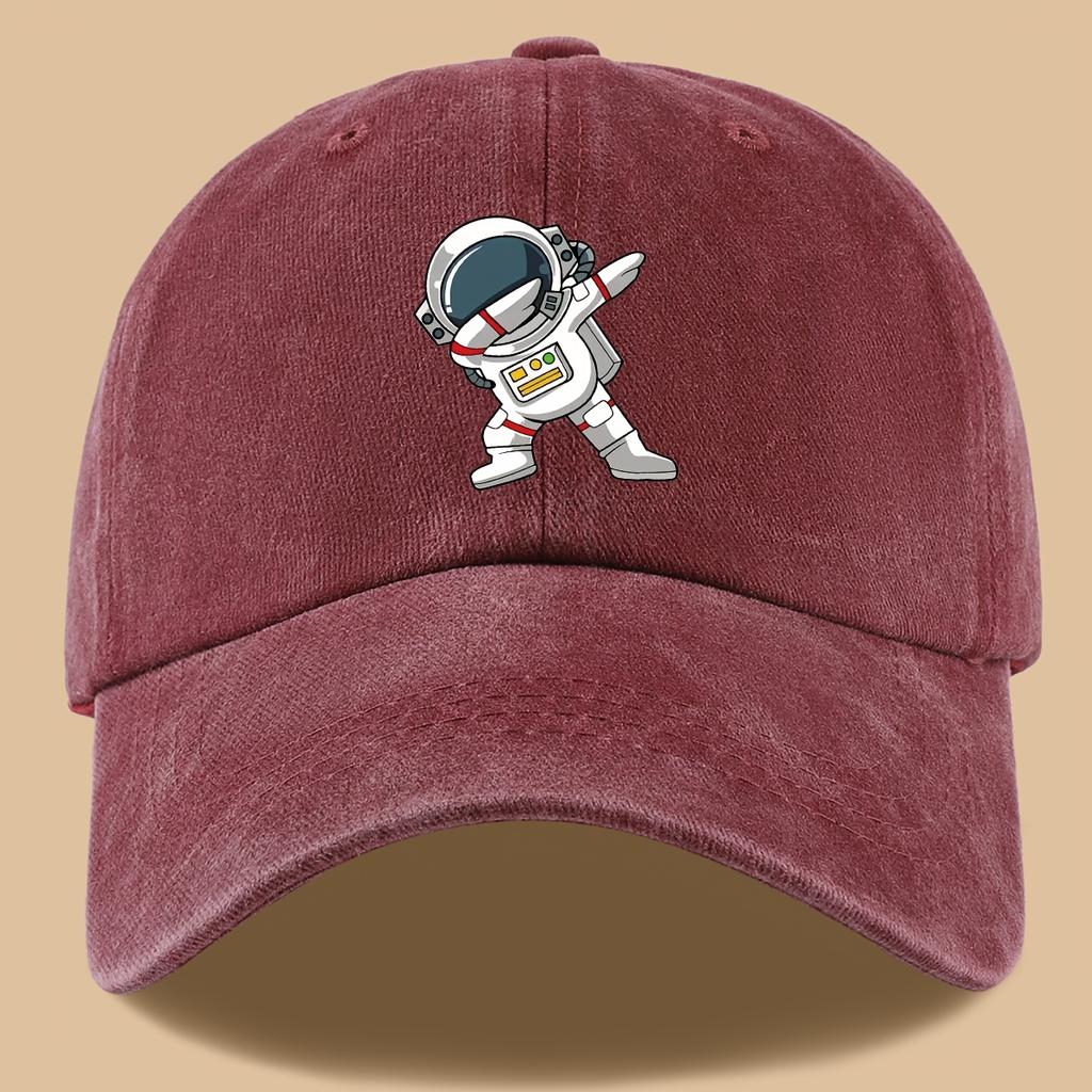 Retro Astronaut Pattern Outdoor Adventure Classic Baseball Cap with Adjustable Breathable Design, Ideal Travel Gift