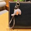 Cute Felt Elephant Bag Charm, Minimalist Elephant Keychain with Braided Rope Clip