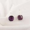 Amethyst Gemstone Silver Earrings, 925 Solid Sterling Silver Earrings For Gift, Handmade Beautiful Silver Earrings For Wedding Gift