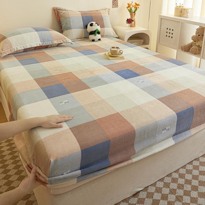 New A-class Milk Fleece Bed Sheet Thickened Warm Mink Fleece Mattress Cover Fully Wrapped