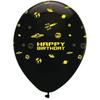 Creative Party Space Blast Latex All-Over Print Happy Birthday Balloons (Pack of 6)