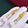 Tancise 925 Sterling Silver Jade Zircon Earrings Drop Earrings For Women Wedding Party Gifts