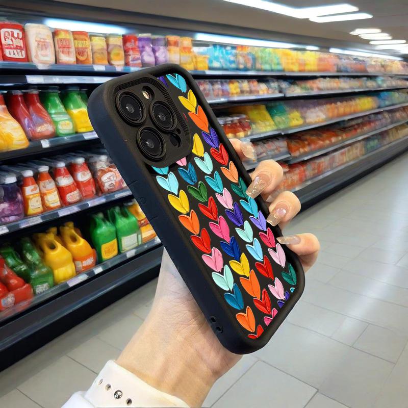 Love Oil Painting Silicone Phone Case for IPhone 11 13 14 Pro Max XS15 X XR 12 13 7 8 16 Plus SE Camera Lens Protection Cover