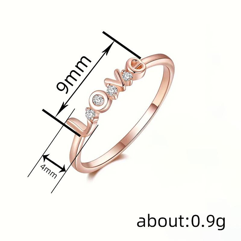 Love Exquisite Ring Women, Micro-Inlaid Zircon Simple Ring, Elegant Design Jewelry