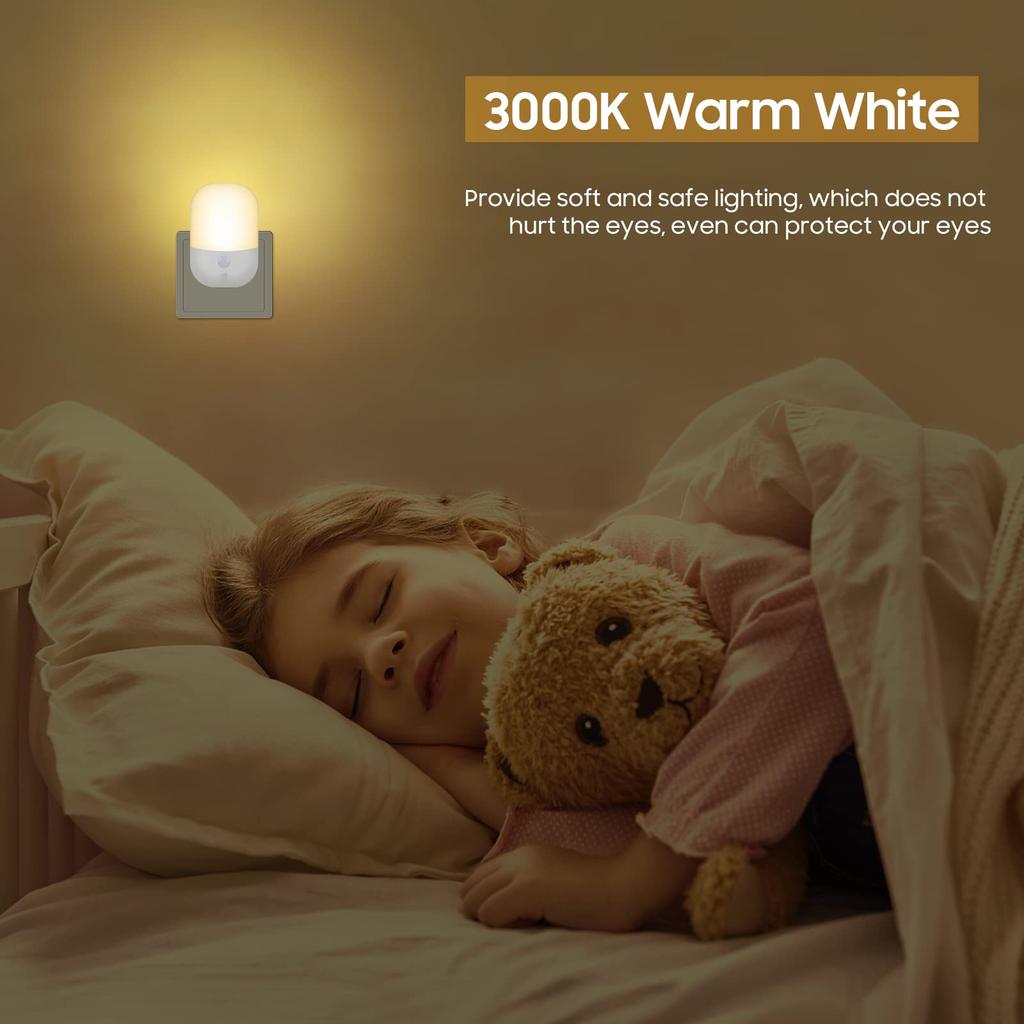 UK Plug LED Night Light Human Body Induction Wall Lamp AC 220V 2835SMD Warm White Bedside Lamp for Home Bedroom
