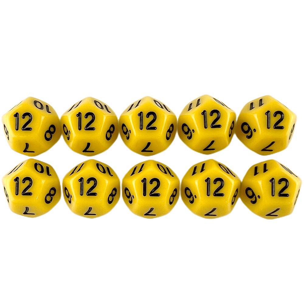 Multi-sided Dice 177mm TRPG DND Digital Dice Game Collection 12 Sided 10 Pieces for Board Games