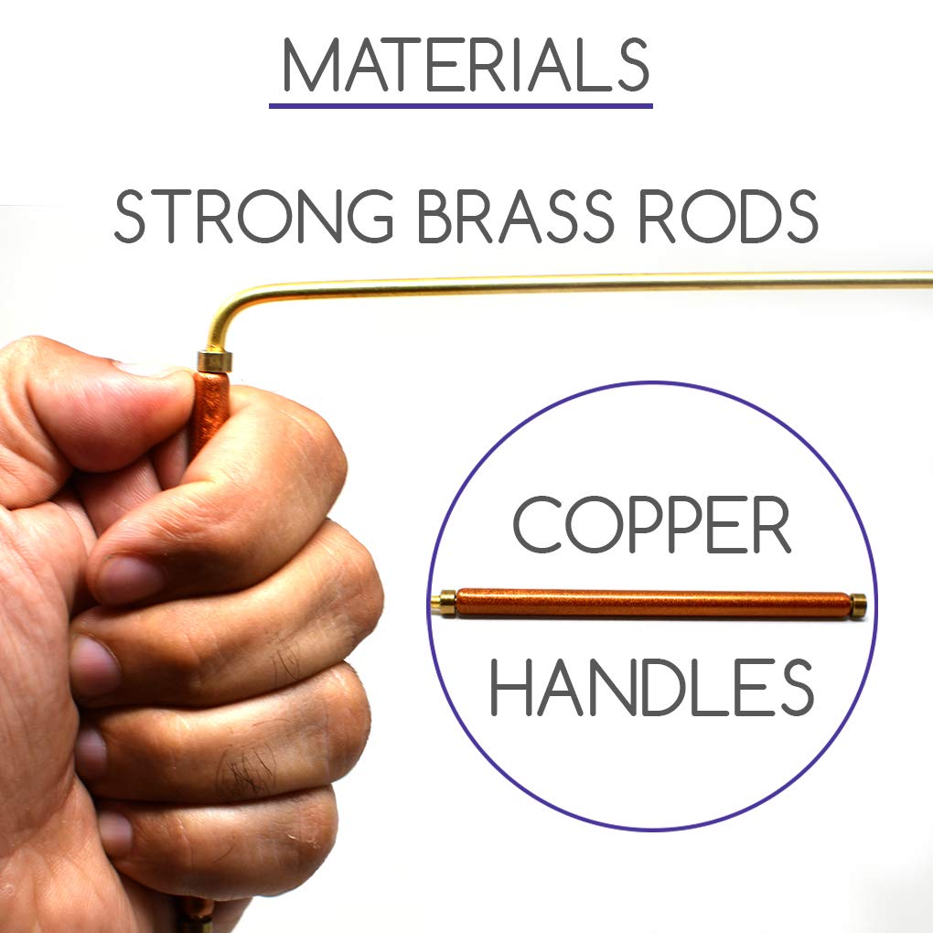 Brass Dowsing Rods with Smooth Movement for Tracing Spiritual Energy Chi, Ghost Hunting, Water Divining, Finding Gold, Locating Lost Items