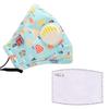 VRITRAZ Cotton Kids Children Pm 2.5 Washable And Reusable Anti Pollution Dust Face Mask With Replaceable Filter (Bluefruit)