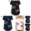 Elegant Floral Embroidered Off Shoulder Dress With Stylish One Shoulder Design