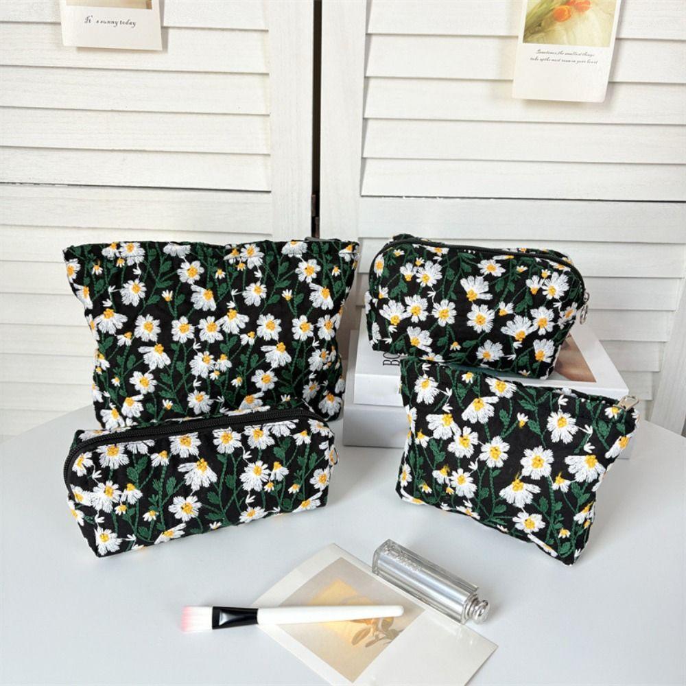 Dustproof Embroidered Cosmetic Bag Large Capacity Pencil Case Simple Cosmetic Storage Bag Travel
