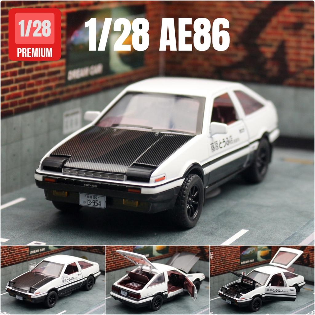 1/32 Initial D AE86 Spielzeugauto Diecast Miniaturmodell Pull-Back Sound Licht Türen zu öffnen Bildungs Sammlerstück Geschenk Kind