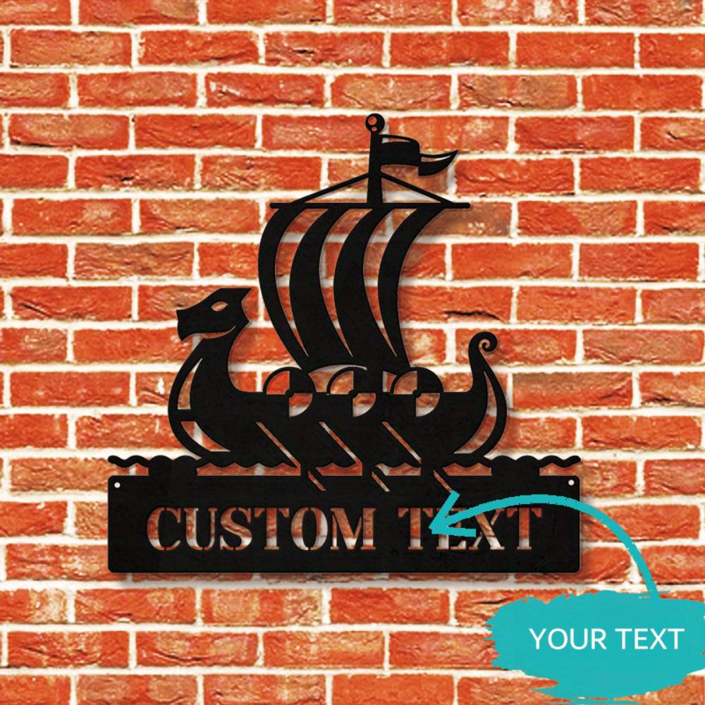 Unique Custom Metal Wall Art Viking Ship Nordic Home Decor Gift for Men Handcrafted Brave Aesthetic