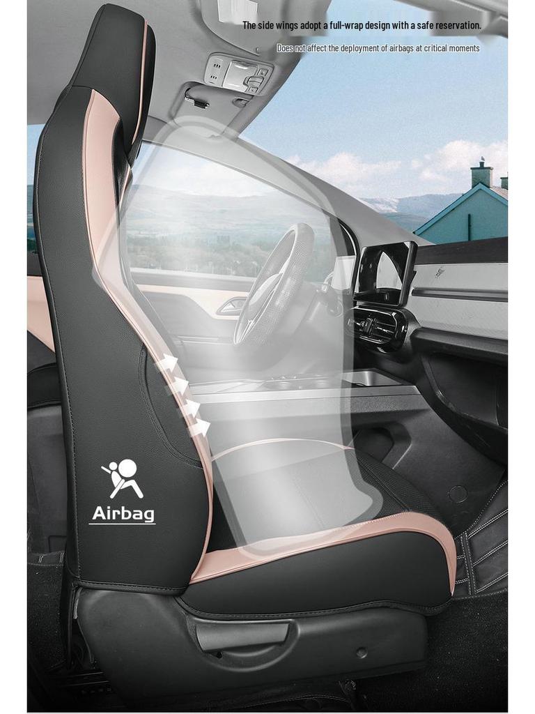 Sihao E10X Car Seat Cushion - Full Leather, Universal Fit, Four Seasons, One-Piece Design for Five-Seaters