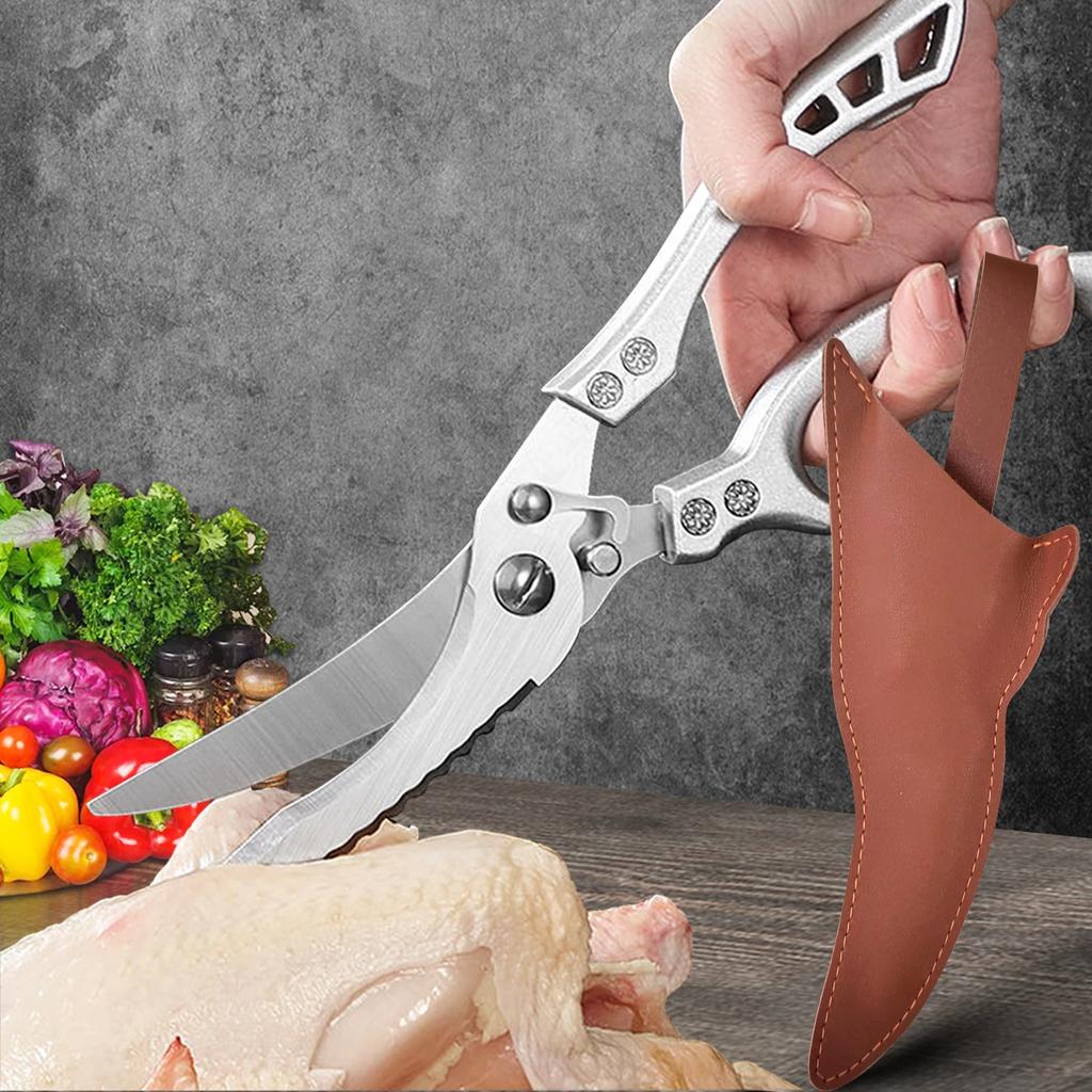 Upgrade Stainless Steel Multi-purpose Kitchen Scissors Powerful Chicken Bone Scissors Large Household Food Scissor Kitchen Knife