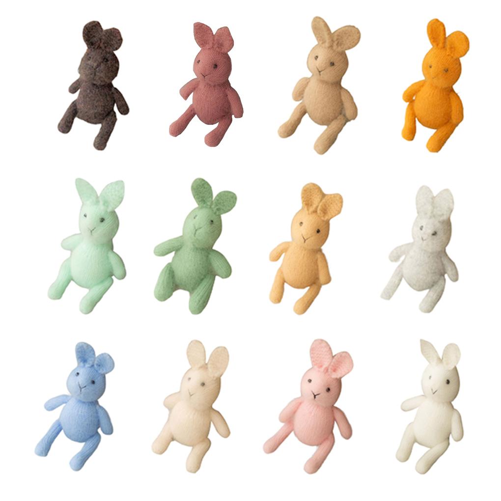 Newborn Photography Props Knitted Bunny Background Rabbit Shape Prop Infant Tool Toy Hundred Days Full Moon Studio