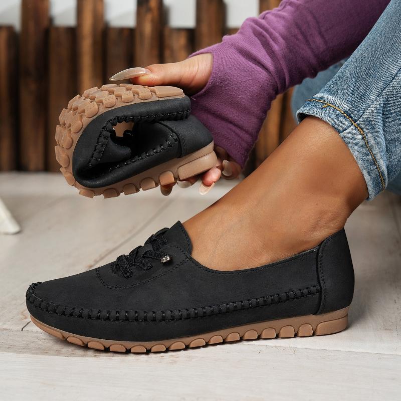 Women's Single Shoes, Outdoor Casual Walking Shoes, Leather Loafers, Mother's Shoes