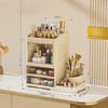 New Foldable Desktop Cosmetics Storage Box, Multi-layer Rack, Dustproof Large-capacity Dresser, Finishing Cabinet