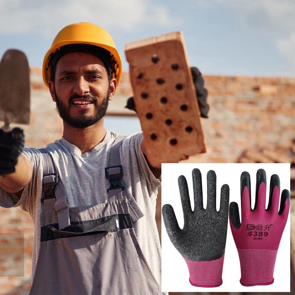 Nylon Rubber Coating Gloves Knitting Protective Elastic Mittens Work Safe Gloves  Daily Handling