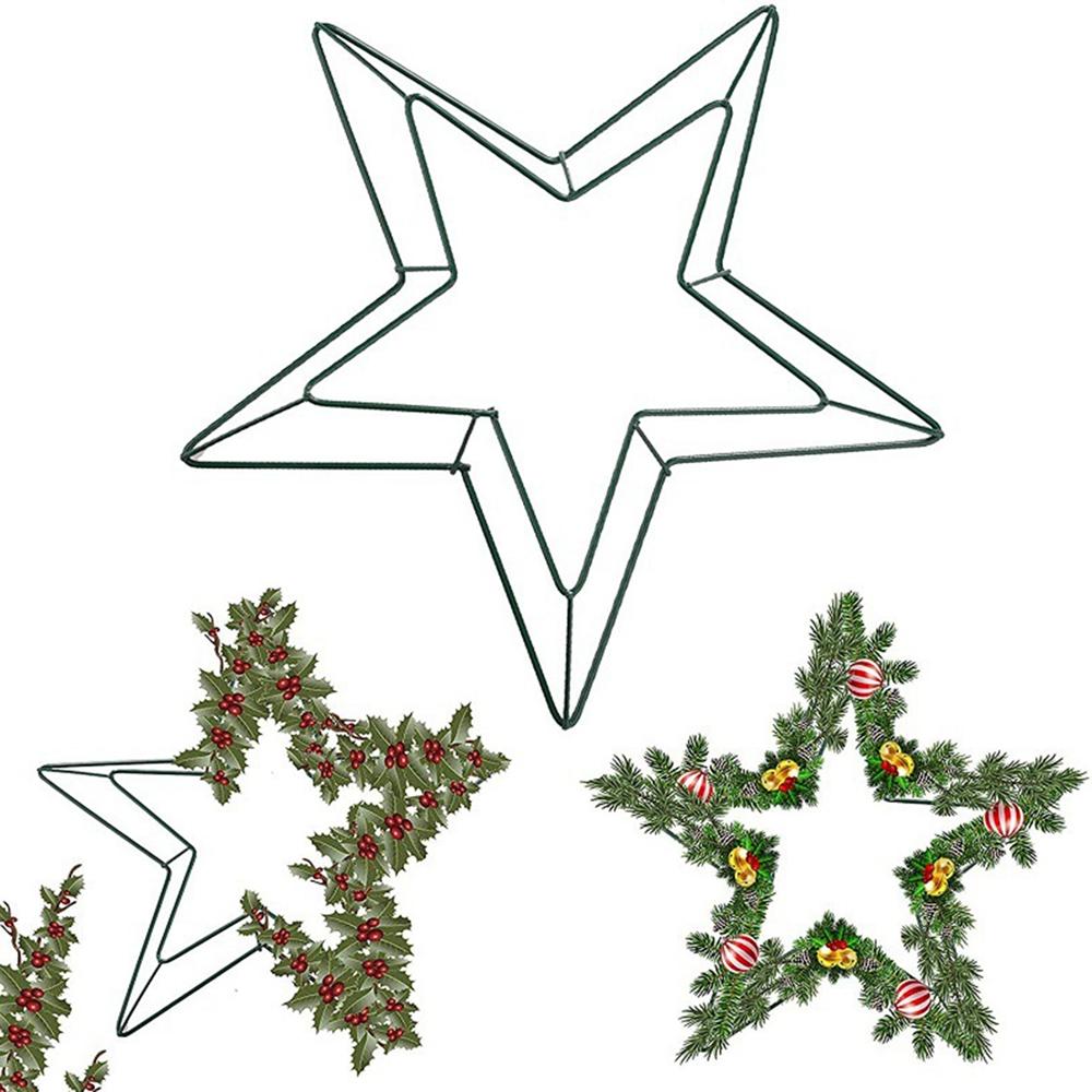 Christmas Pentagram Garland Endant Wreaths For Front Door Party Christmas Decoration Pendant Wall Door Hanging Wreaths