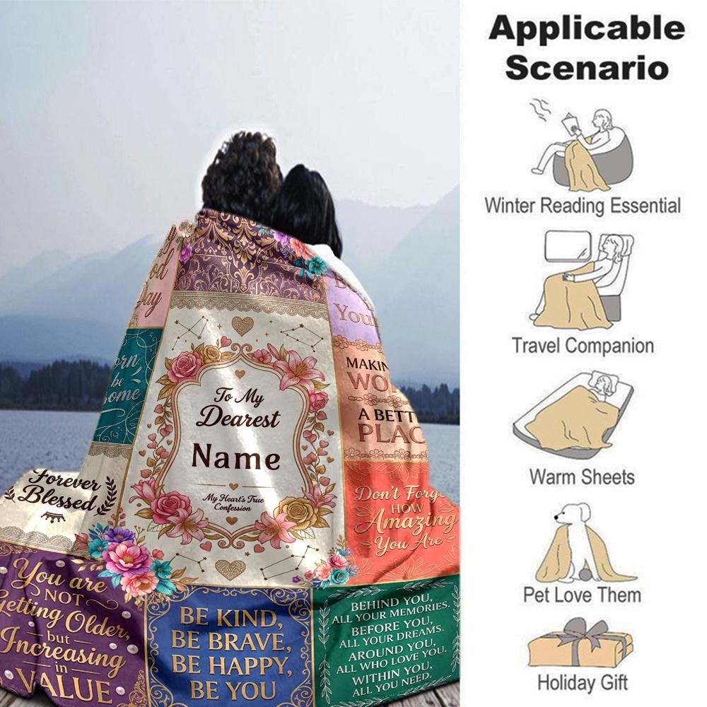 Believe Inspire Empower Yourselfcustomize Your Name Blanket Warm Comfortable And Soft Blankets Are Suitable For Home Lunch Break Blanket Office Sofa